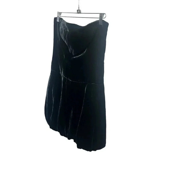 Ralph Lauren Black Label Black Velvet Layered Strapless Mini Dress 8 Made in USA - Picture 3 of 12